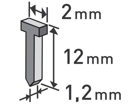 hřebíky, balení 1000ks, 12mm, 2,0x0,52x1,2mm